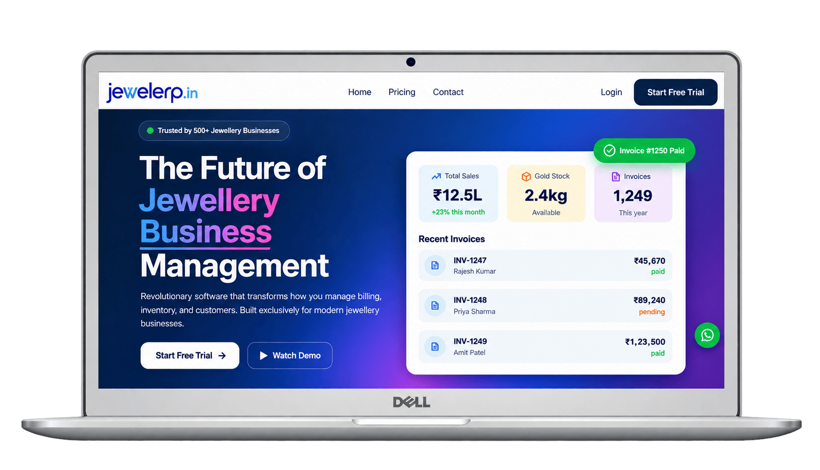JewelERP Dashboard